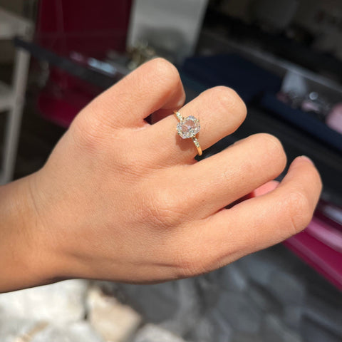 1.52ct GIA F SI1 antique style cushion cut diamond solitaire with diamond shoulders, 18K yellow gold – alternate view 2