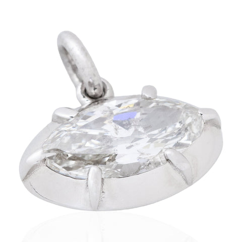 1.00ct Marquise Cut Diamond Collet CharmPendant