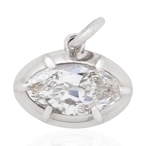 1.00ct Marquise Cut Diamond Collet CharmPendant