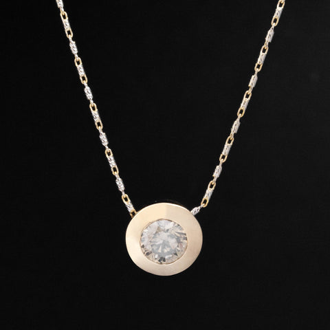 1.00ct Round Brilliant Cut Diamond Bezel Pendant