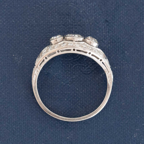 1.00ctw Antique Old European Cut Diamond 3-Stone Ring