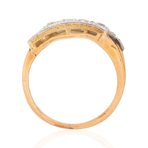 1.00ctw Antique Old European Cut Diamond Double Row Ring