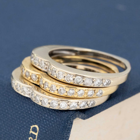 1.00ctw Diamond Heart Shape Stacker Bands, French