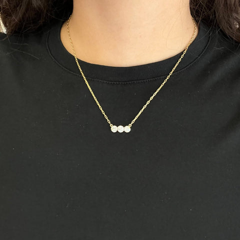 1.00ctw Old European Cut Diamond Trilogy Bezel Pendant