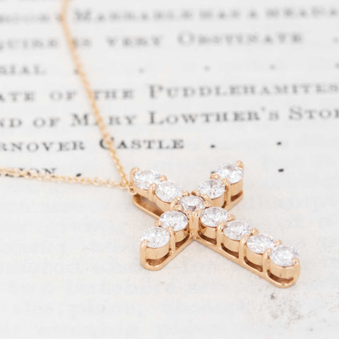 1.00ctw Round Brilliant Cut Diamond Cross Pendant