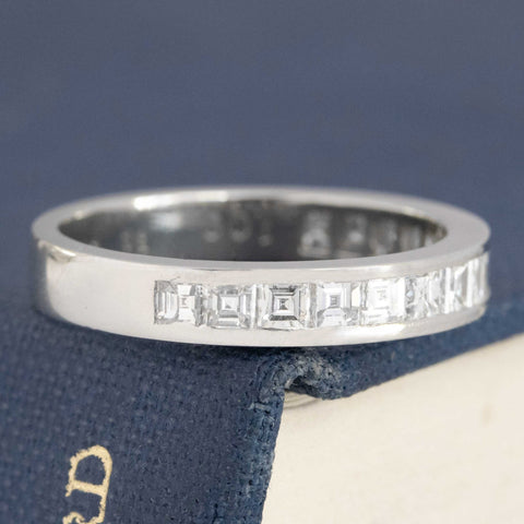 1.00ctw Vintage Carre Cut Diamond Channel Set Band