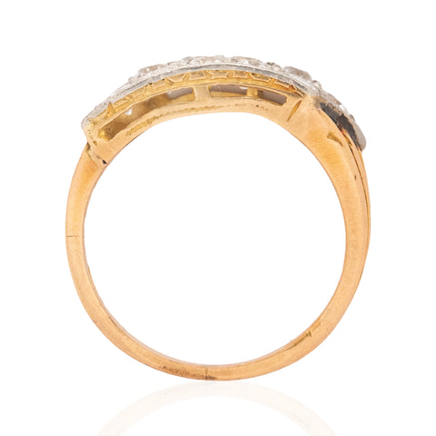 1.00ctw Antique Old European Cut Diamond Double Row Ring