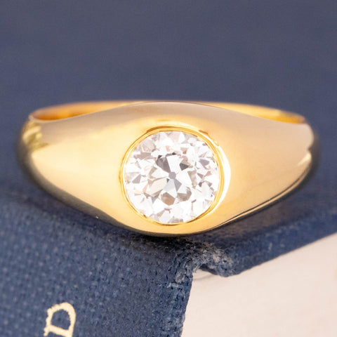 1.01ct Old European Cut Diamond Bezel Solitaire