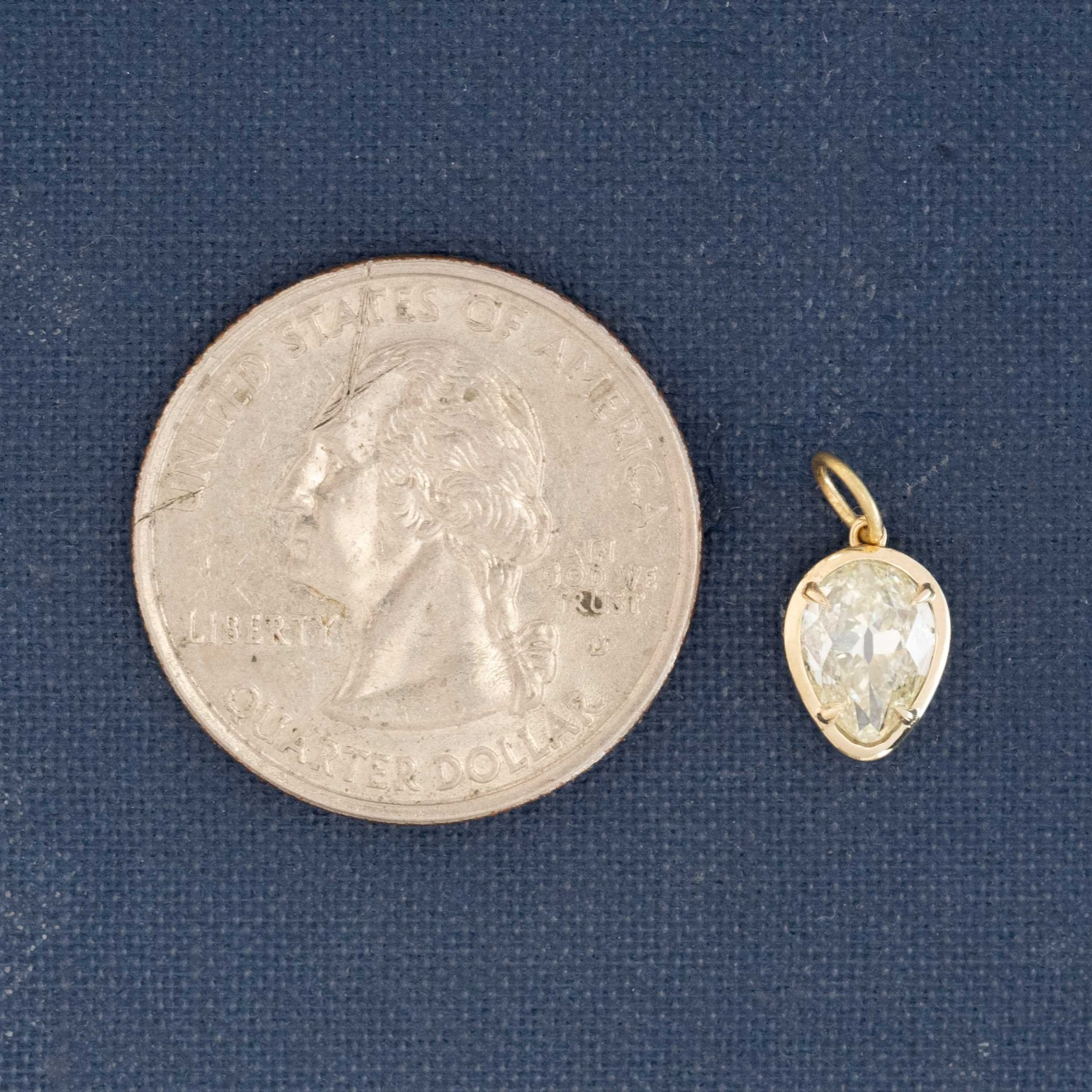 Teardrop diamond pendant necklace, large pear cut diamond