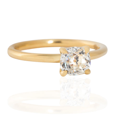 1.02ct Old Mine Cut Diamond Solitaire, GIA