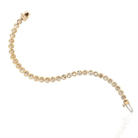 10.30ctw Old European Cut Diamond Bezel Tennis Bracelet