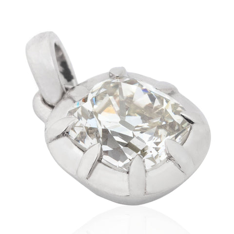 1.03ct Old Mine Cut Diamond Collet Charm