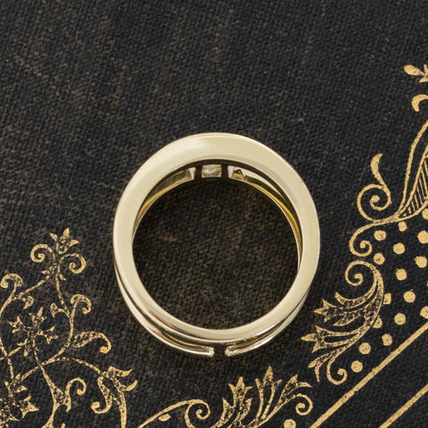 1.03ct GIA S-T VS1 shield step cut diamond in an open space wide cigar band armor ring, 18K yellow gold – alternate view 6