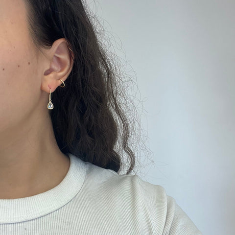 1.03ctw Pear Rose Cut Diamond Mismatched Drop Earrings