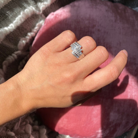 1.04ctw Asymmetrical Diamond 5-Row Band