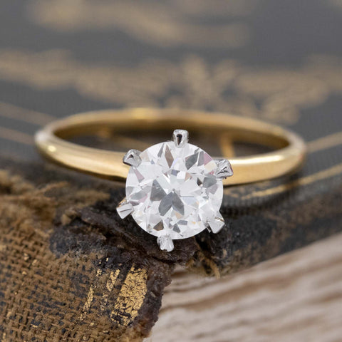 1.05ct Vintage Old European Cut Diamond Solitaire, GIA I SI1
