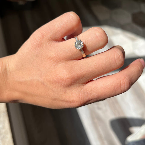 1.06ct Old European Cut Diamond Vintage Solitaire, GIA J SI1