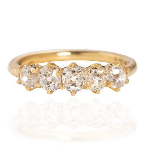 1.06ctw Old Mine Cut Diamond 5-Stone Band