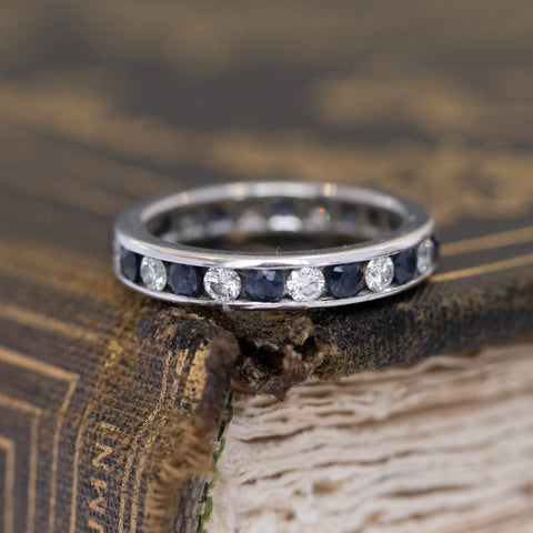 1.06ctw Vintage "Legacy" Sapphire & Diamond Eternity Band by Tiffany & Co.