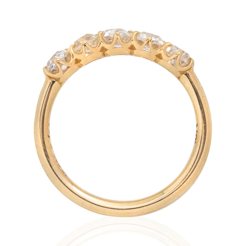 1.06ctw Old Mine Cut Diamond 5-Stone Band