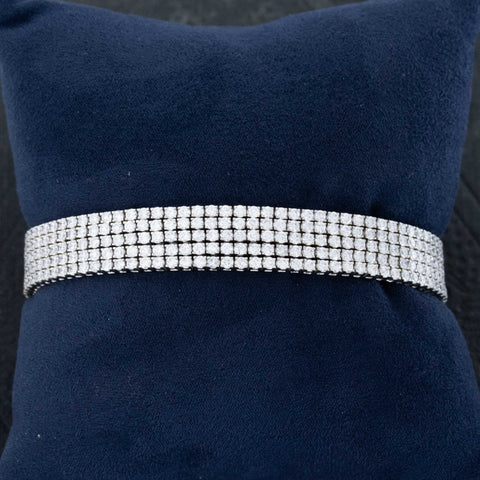 10.82ctw Round Brilliant Cut Diamond Quintuple Row Bracelet