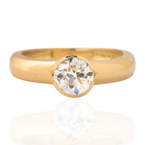 1.10ct Old European Cut Diamond Bezel Solitaire, French