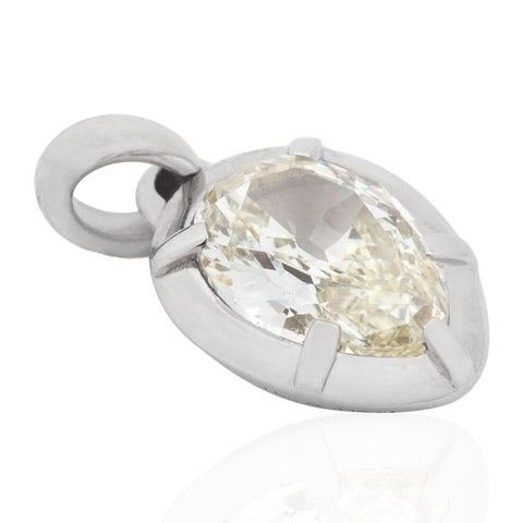 1.13ct Pear Cut Diamond Collet Charm