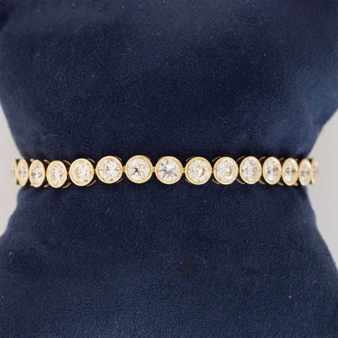 11.44ctw Old European Cut Diamond Tennis Bezel Bracelet