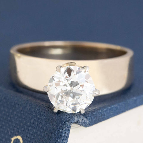 1.14ct Vintage Old European Cut Diamond Solitaire