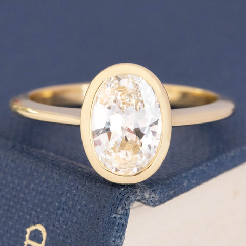 1.15ct Oval Cut Diamond Bezel Solitaire