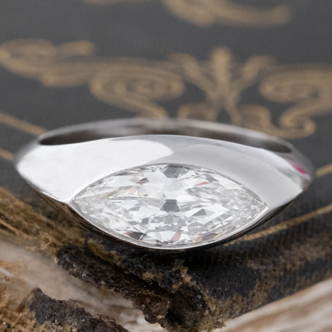 1.16ct Marquise Cut Diamond Bezel Ring