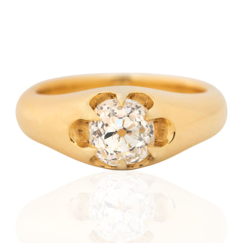 1.16ct Old Mine Cut Diamond Belcher Solitaire, GIA