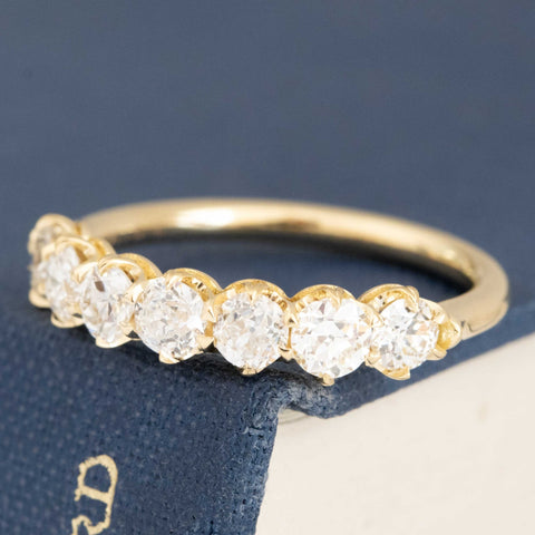 1.16ctw Old European Cut Diamond Half-Hoop Band