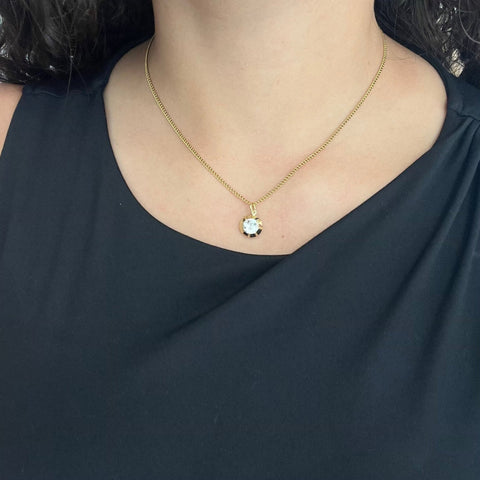 1.17ct Old European Cut Diamond Collet Pendant, GIA M SI1