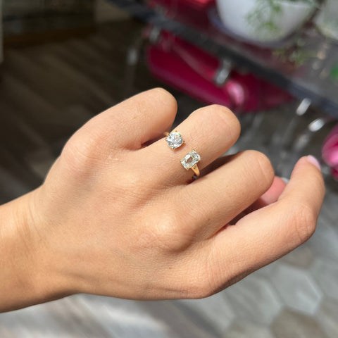 1.17ctw Old European & Peruzzi Cut Diamond Toi et Moi