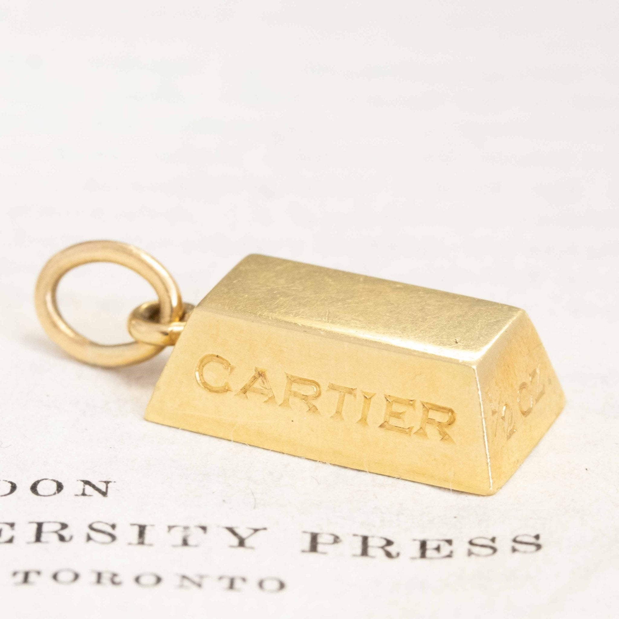 1 2 oz Gold Ingot Pendant Charm by Cartier