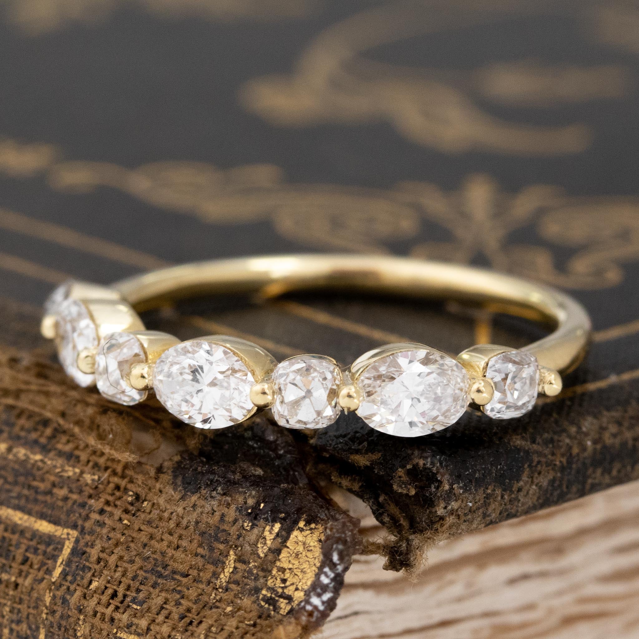 1.23CTW MIXED MARQUISE & OLD MINE CUT DIAMOND BAND