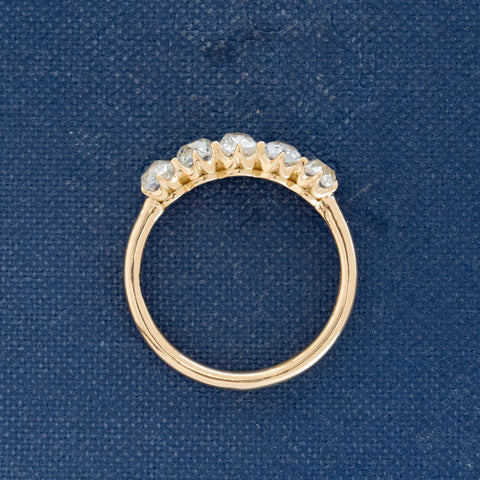 1.23ctw Old Mine Cut Diamond 5-Stone Band