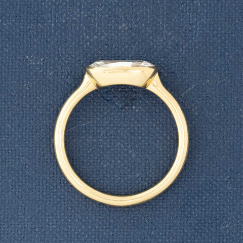 1.24ct Elongated Cushion Cut Diamond Bezel Solitaire, GIA G VS1