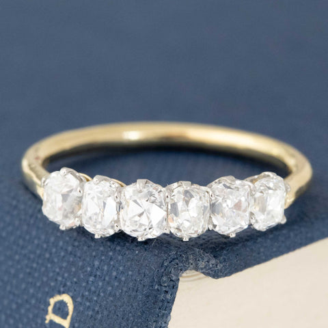 1.24ctw Old Mine Cut Diamond 6-Stone Band