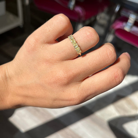 1.25ctw Fancy Yellow Asscher Cut Diamond 5-Stone Band