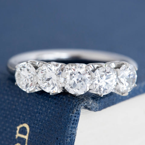 1.25ctw Old European Cut Diamond 5-Stone Band