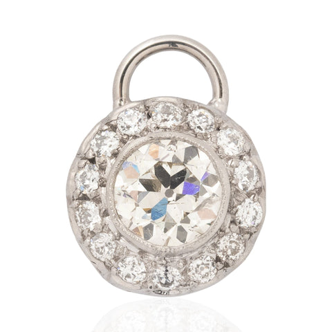 1.25ctw Vintage Old European Cut Diamond Cluster Pendant
