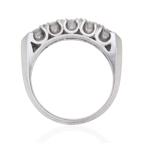1.25ctw Vintage Round Brilliant Diamond 5-Stone Band