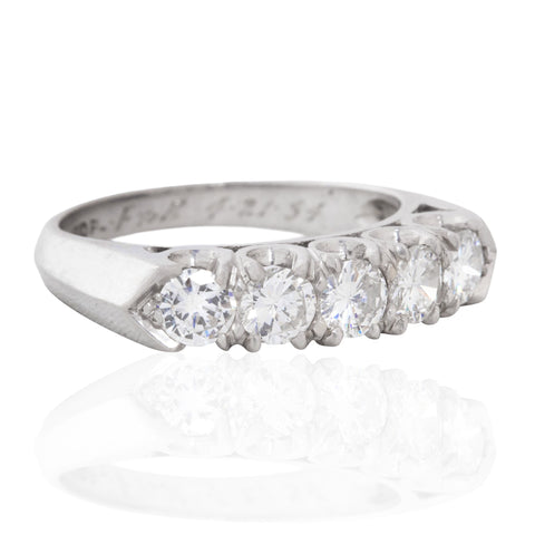 1.25ctw Vintage Round Brilliant Diamond 5-Stone Band