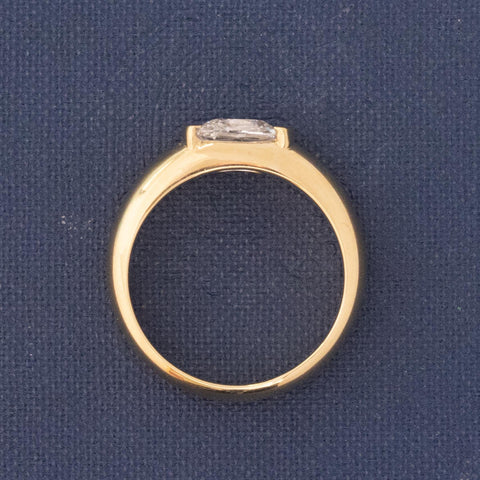 1.26ct Old Mine Cut Diamond Half Bezel Solitaire
