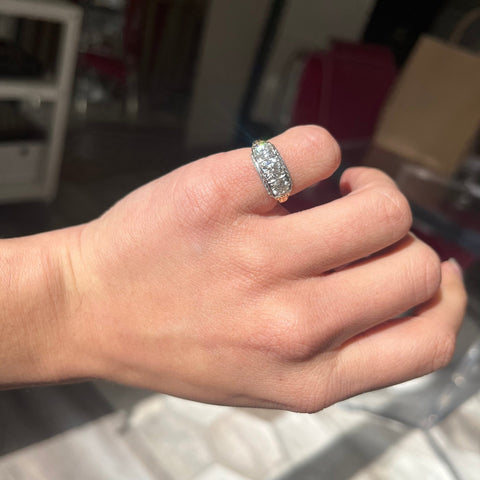1.26ctw Vintage Old European Cut Diamond Trilogy Ring