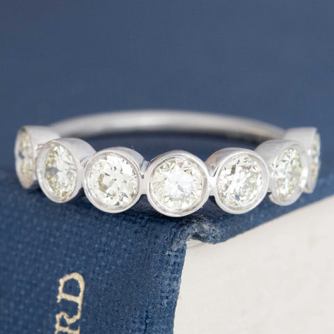 1.28ctw Old European Cut Diamond Bezel Half-Hoop Band