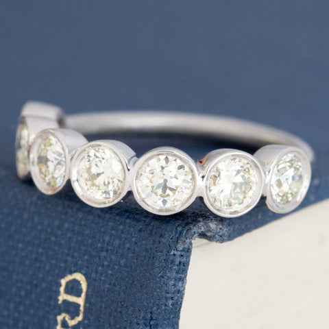 1.28ctw Old European Cut Diamond Bezel Half-Hoop Band