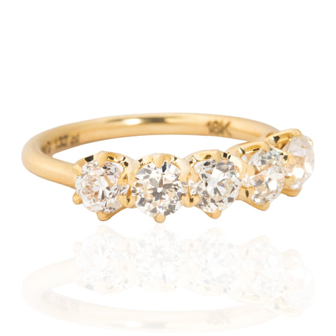 1.32ctw Old European Cut Diamond 5-Stone Band